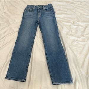 Good American Straight Leg Blue Jeans